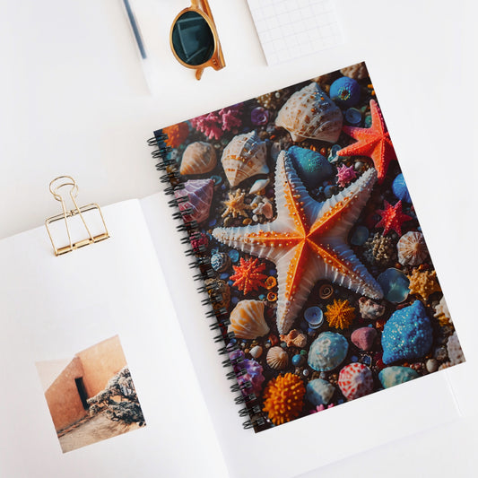 Colorful Starfish and Shells Spiral Notebook