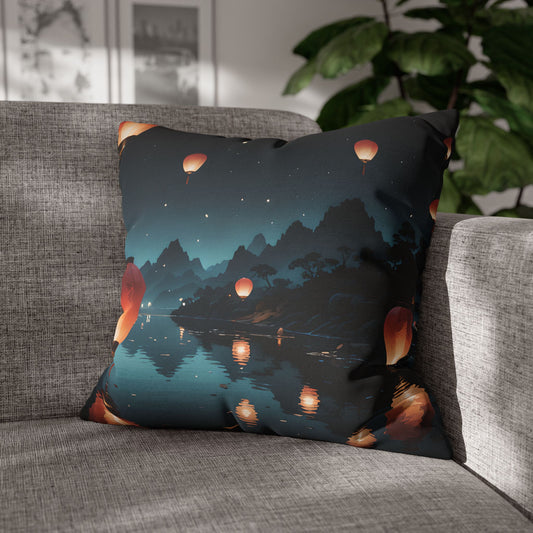 Bohemian Serene Lanterns Square Pillow Cover