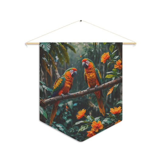 Vibrant Orange Macaw Parrots in the Tropics