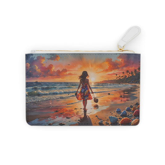 Beach Sunset Walk Mini Clutch Bag