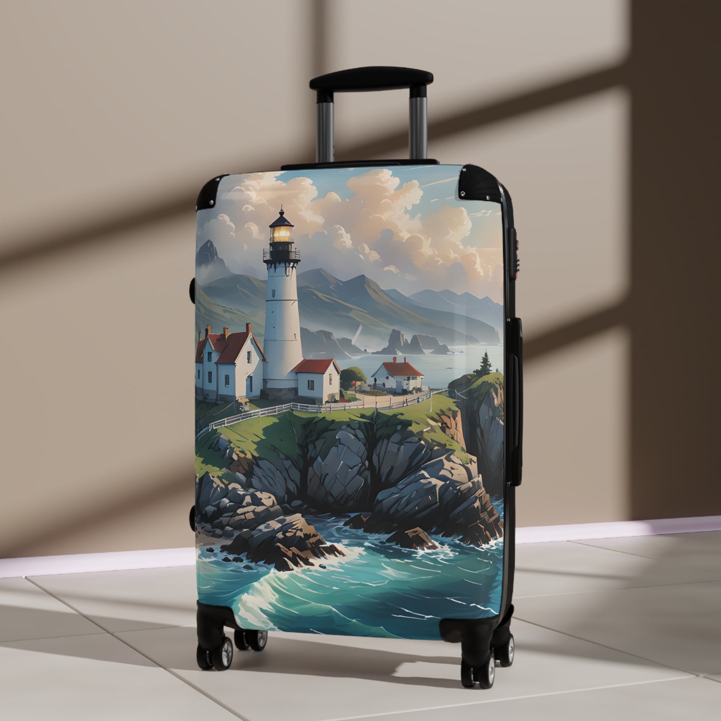 Seaside Lighthouse Cabin Suitcase