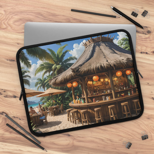 Tropical Beach Bar Paradise Laptop Sleeve