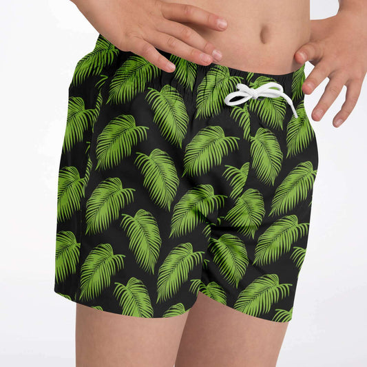 Kids - Boys Tropical Leaves Swim Trunks