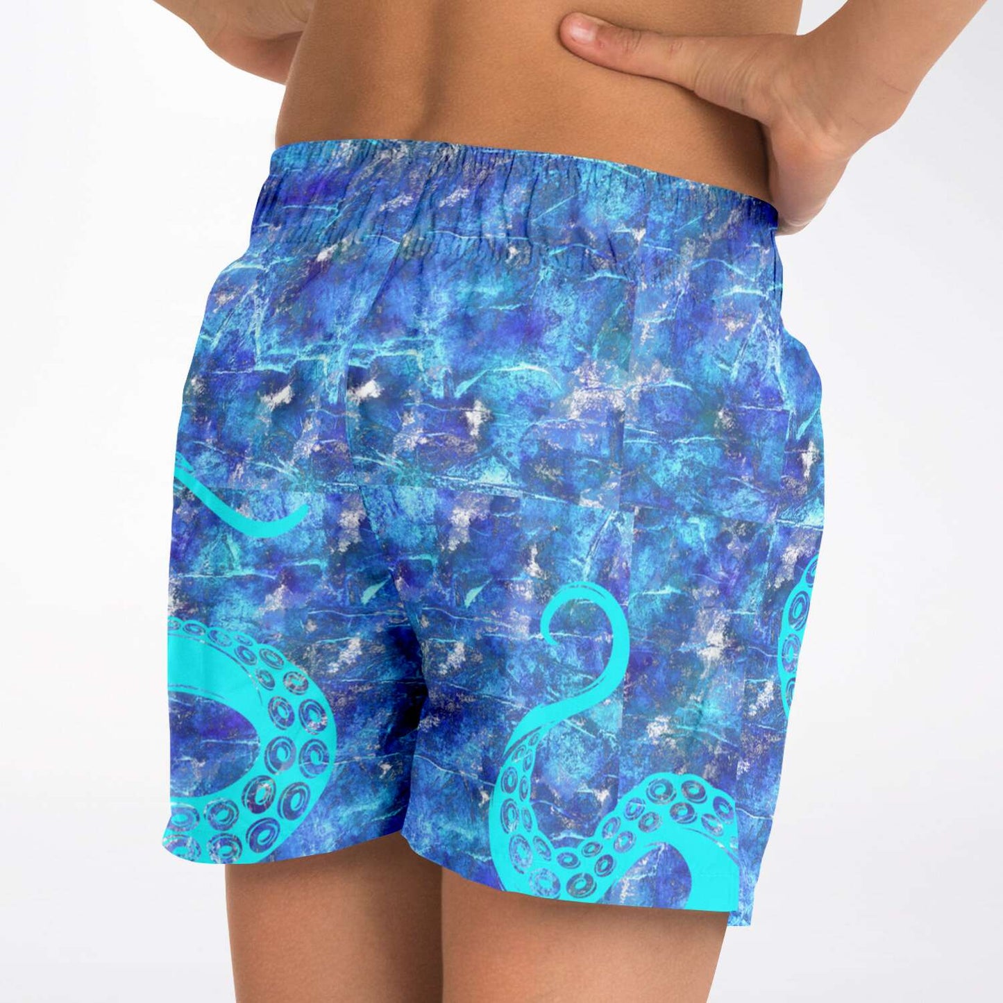 Boys Ocean Blue Tentacles Swim Trunks