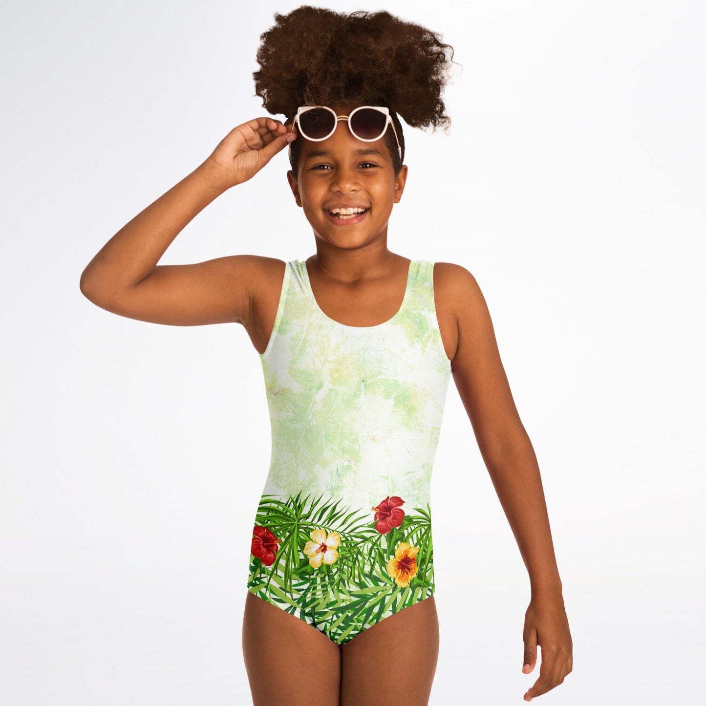 Girls Tropical One Piece Swimsuit