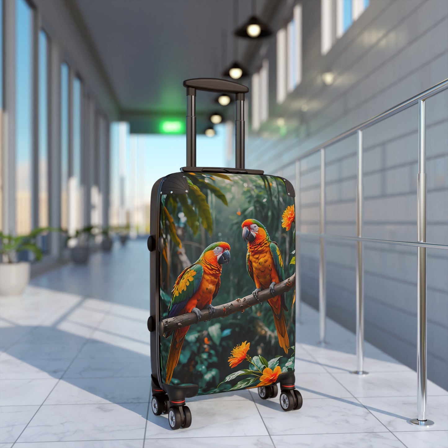 Tropical Parrot Cabin Suitcase