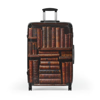 Vintage Book Collection on Shelf Cabin Suitcase