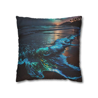 Bioluminescent Waves Decorative Pillowcase