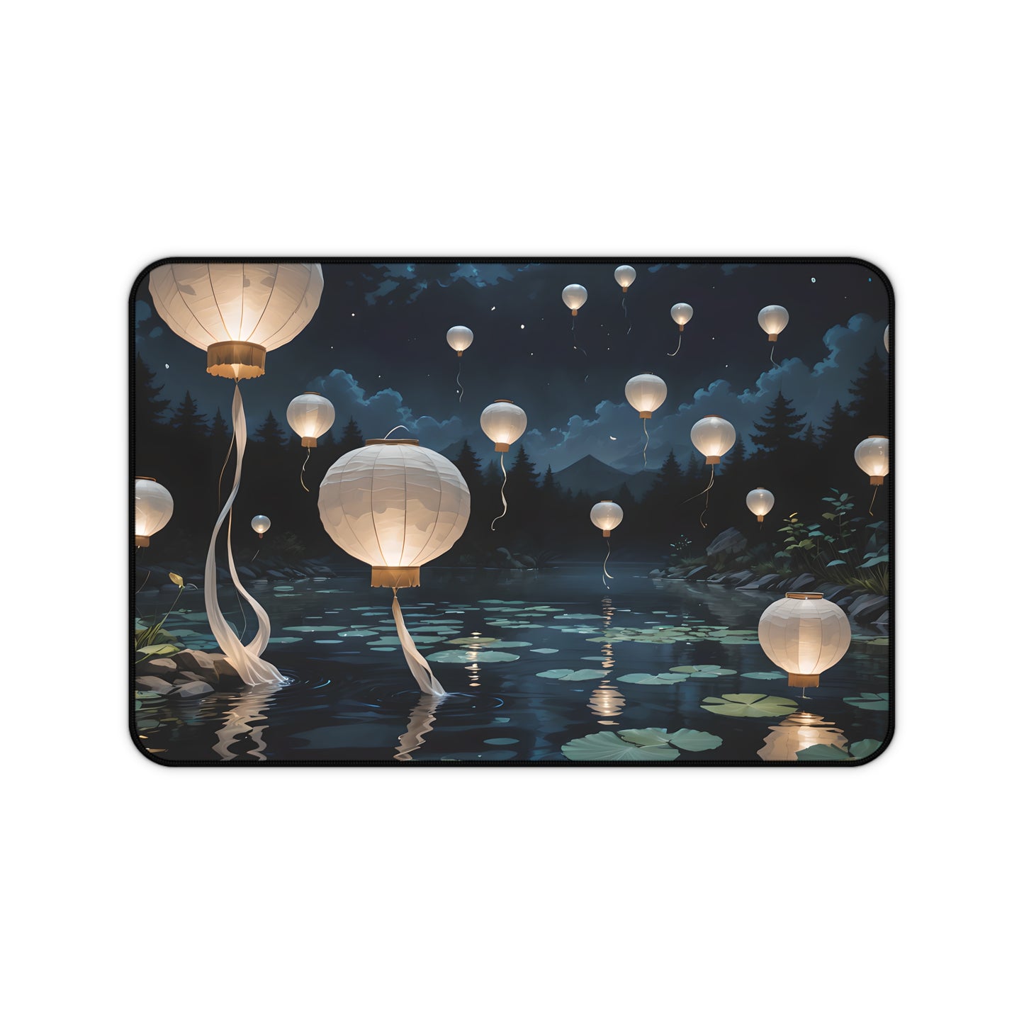 Dreamy Floating Lanterns Desk Mat