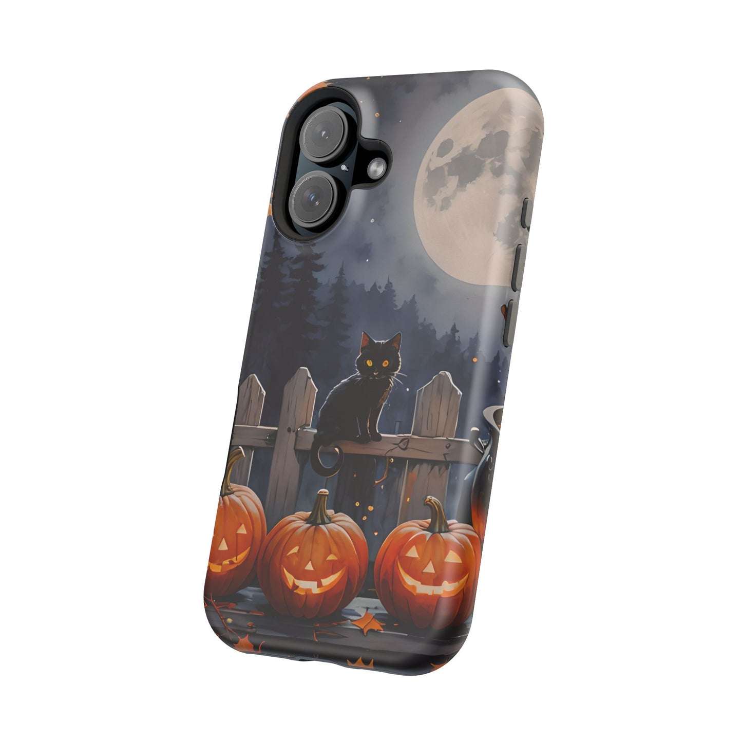 Black Cat Pumpkin Magnetic Phone Case