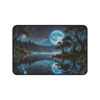 Tranquil Moonlit Lake Desk Mat