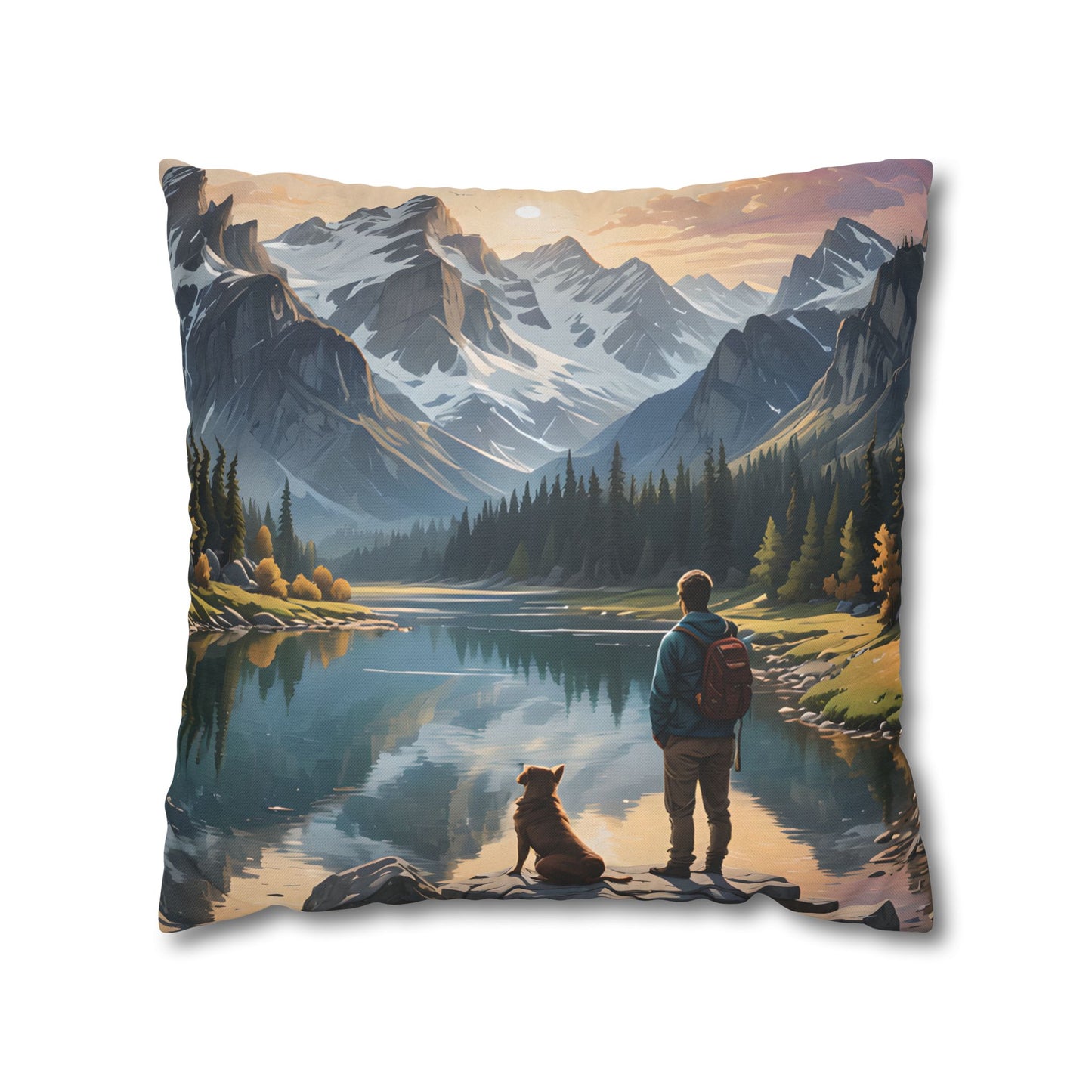 Lake and Mountain Reverie Pillow Cover