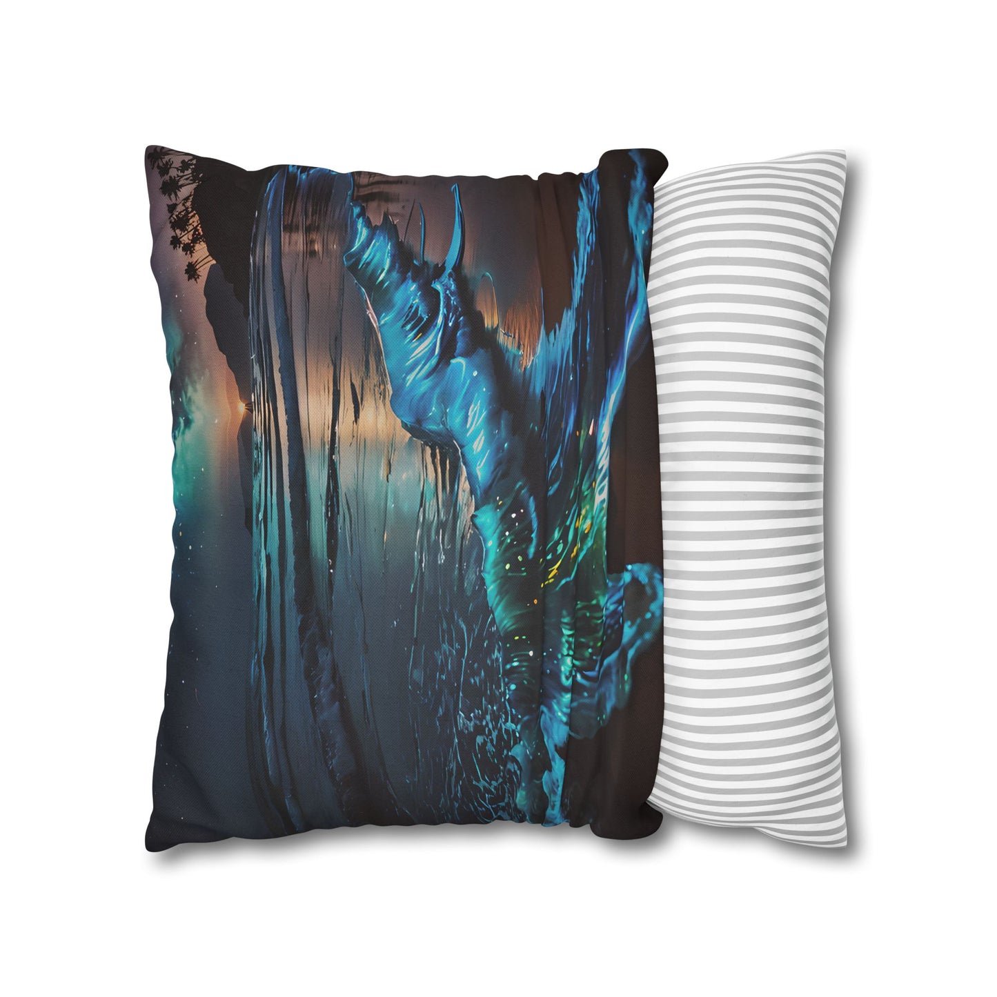 Bioluminescent Waves Decorative Pillowcase