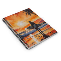 Surfer Sunset Spiral Notebook
