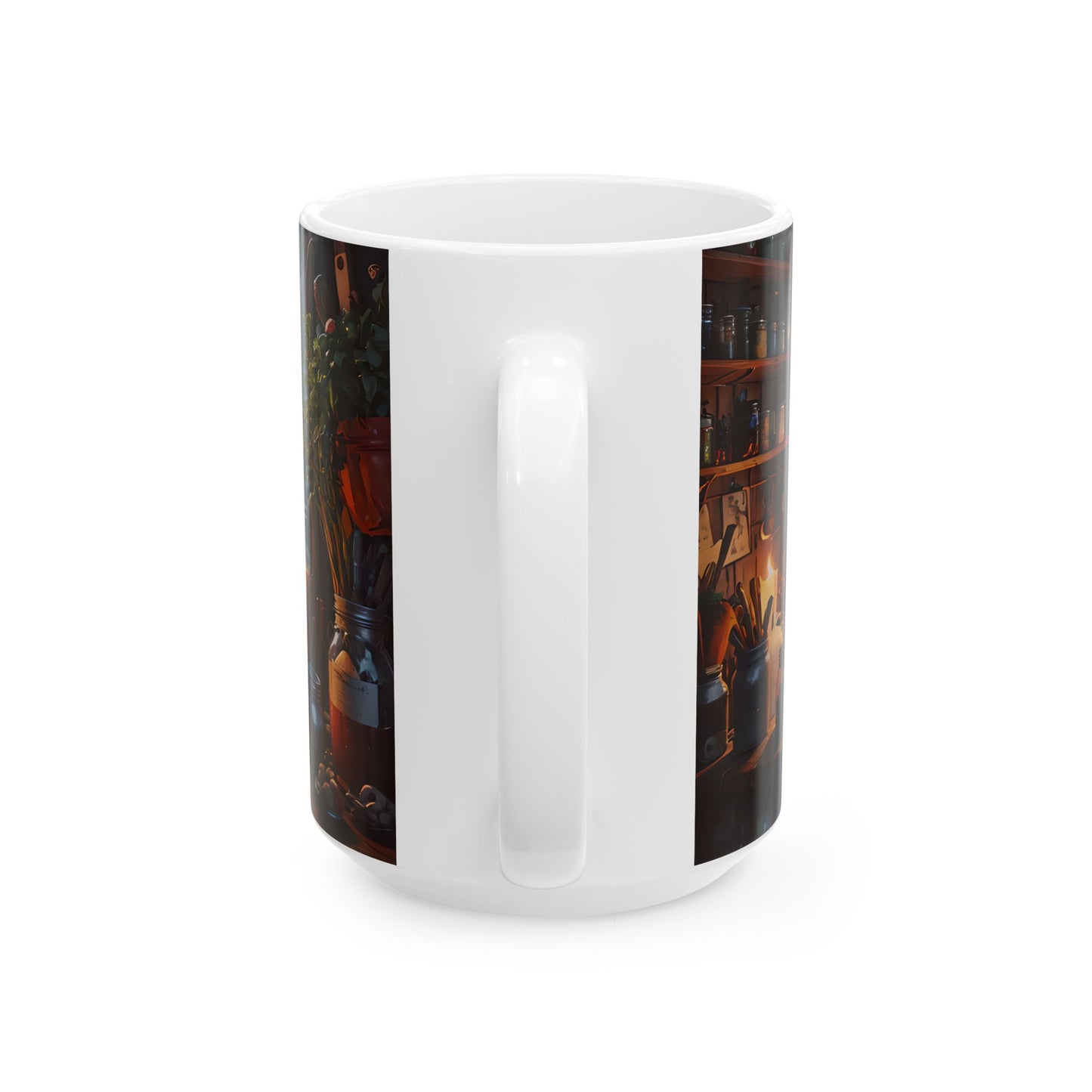 Black Cat Witch Cauldron Mug