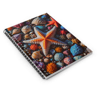 Colorful Starfish and Shells Spiral Notebook