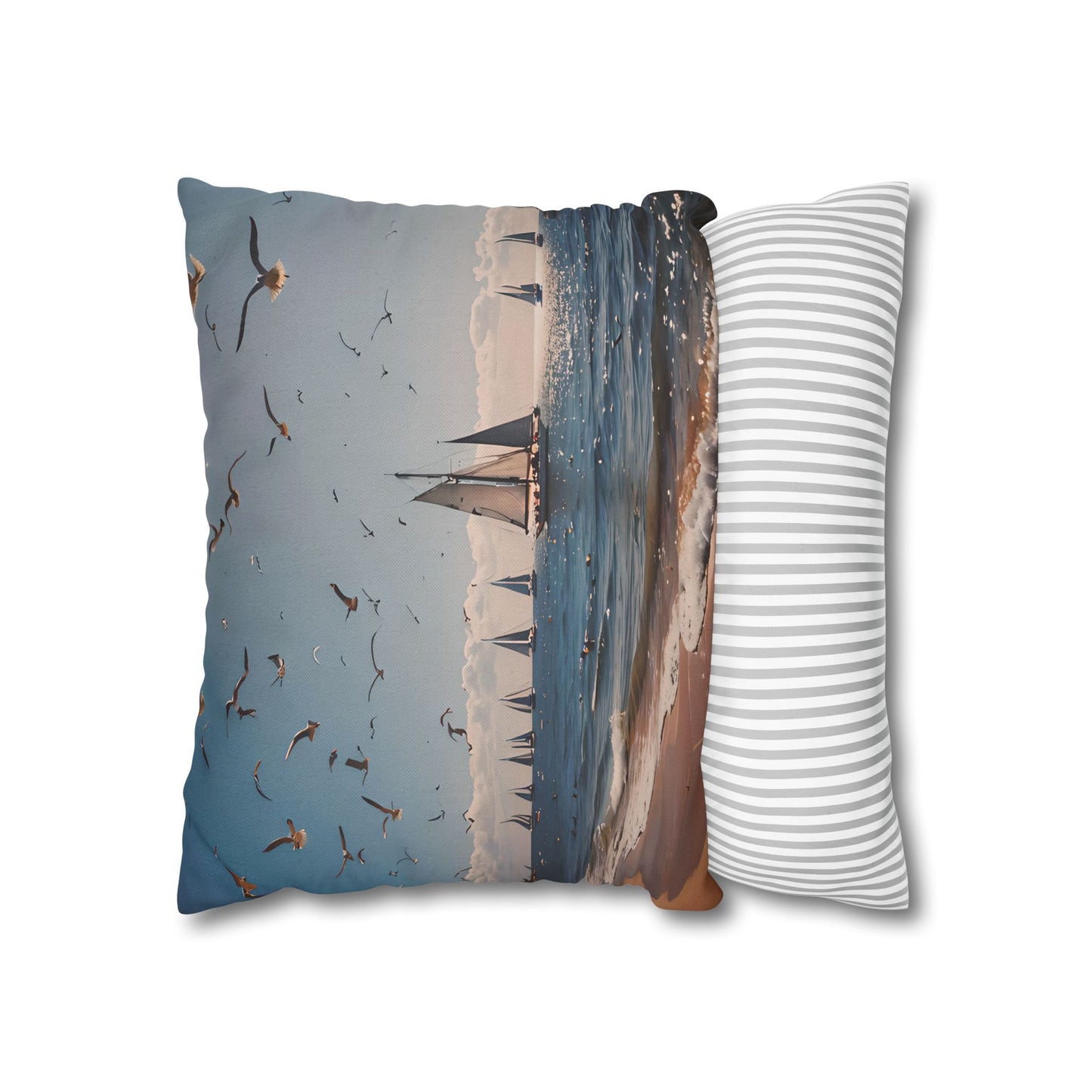 Sailboat Seascape Decorative Pillowcase
