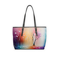 Artistic Tree Landscape PU Leather Shoulder Bag