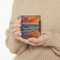 Beach Sunset Walk Ceramic Mug