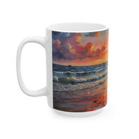 Beach Sunset Walk Ceramic Mug