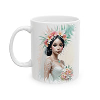 Bridal Tropical Floral Ceramic Mug