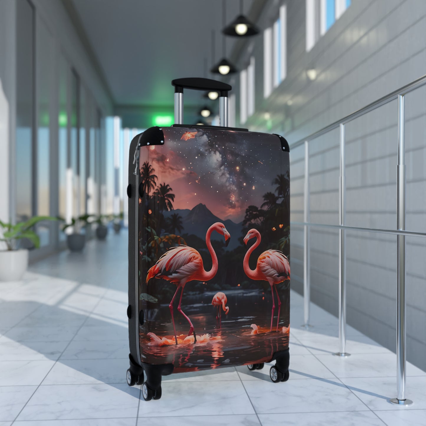Flamingo Night Cabin Suitcase