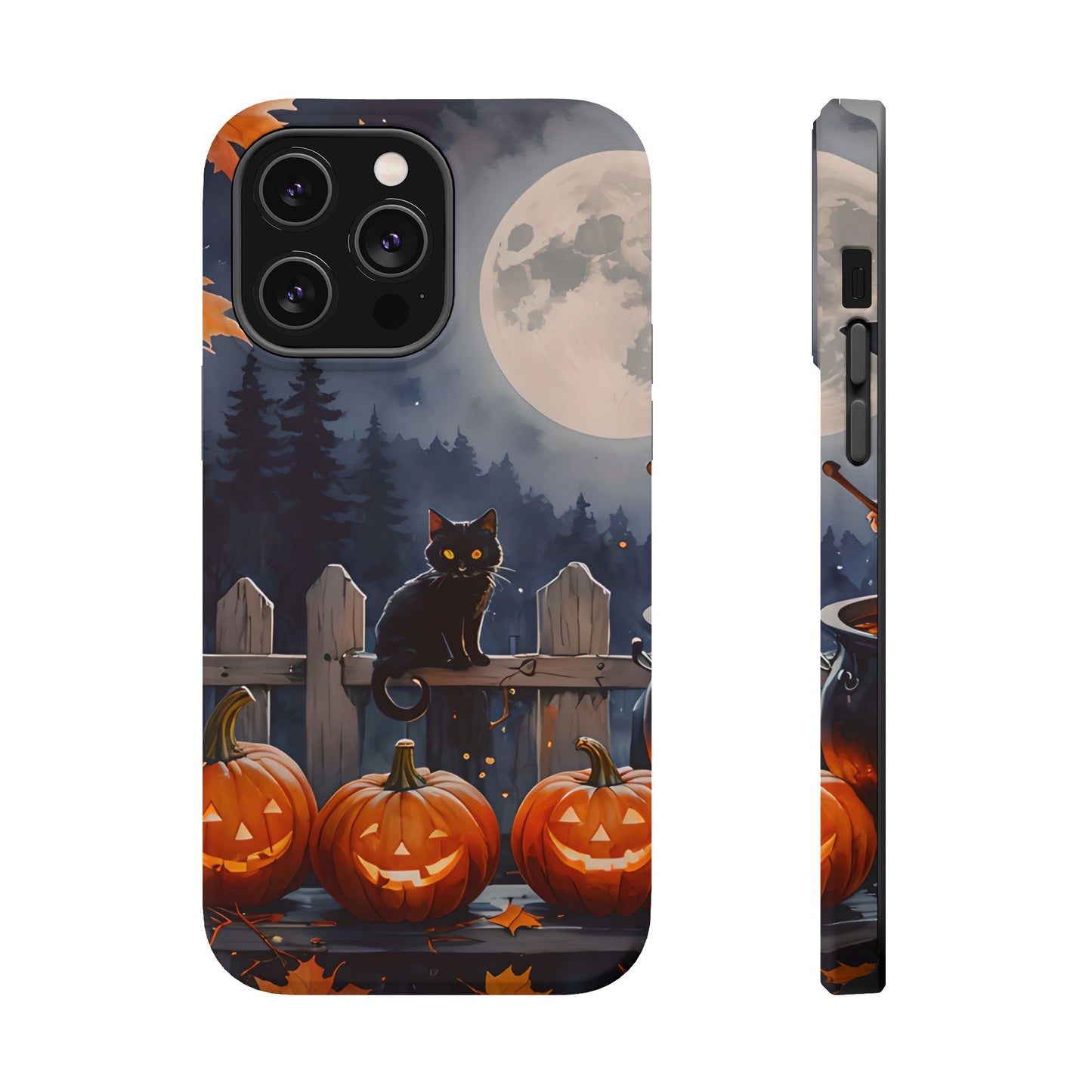 Black Cat Pumpkin Magnetic Phone Case