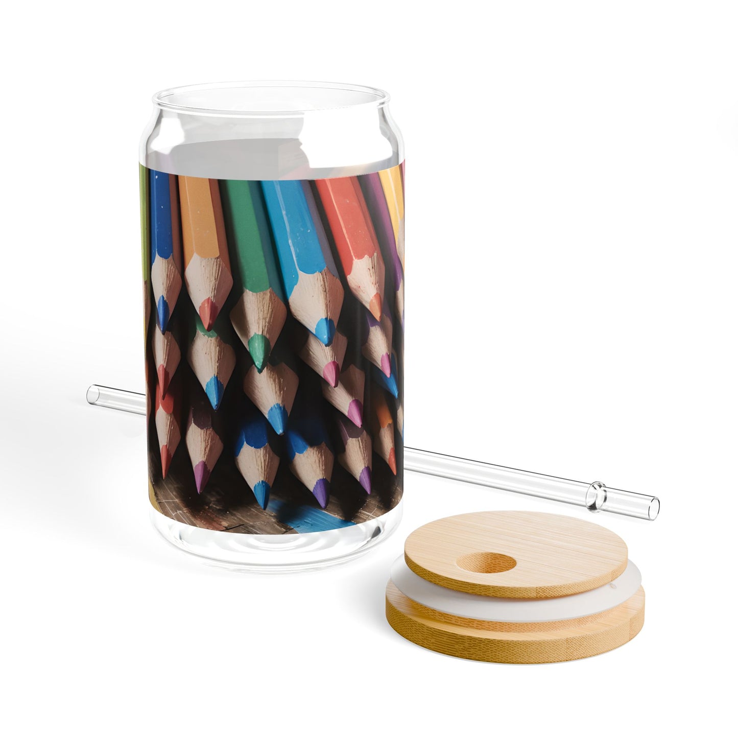 Artist Colored Pencils Sipper Glass