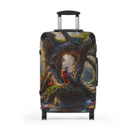 Tropical Parrot in Forest Cabin Suitcase