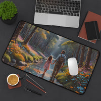 Father and Daughter Forest Walk Desk Mat