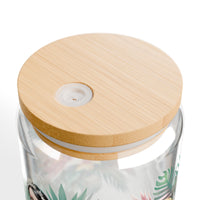 Tropical Floral Bridal Sipper Glass