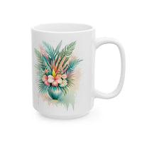 Bridal Tropical Floral Ceramic Mug