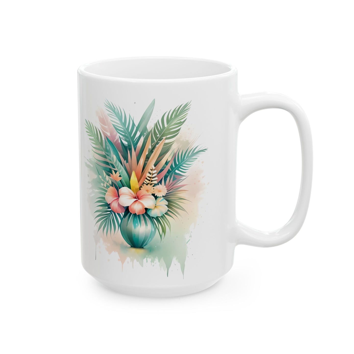 Bridal Tropical Floral Ceramic Mug
