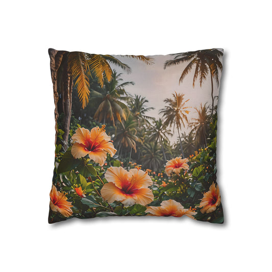 Tropical Hibiscus Decorative Pillowcase
