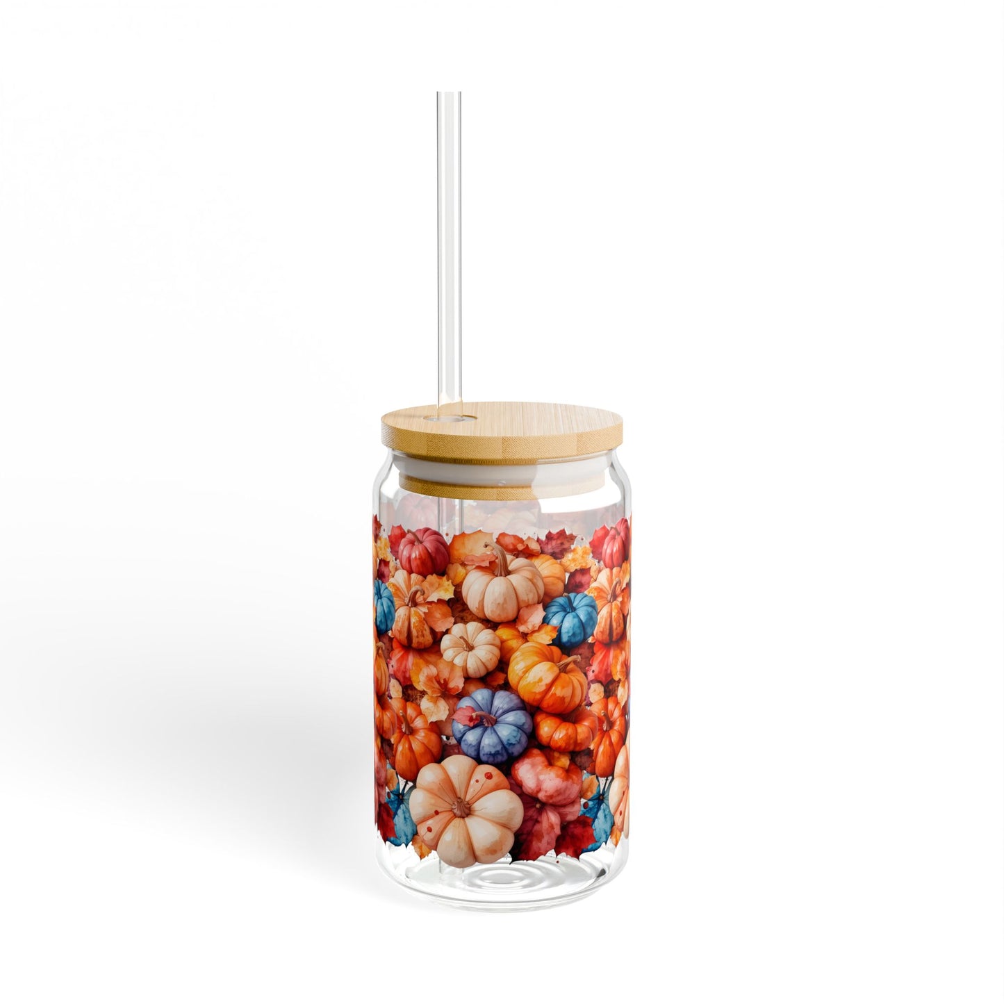 Autumn Pumpkin Patch Sipper Glass