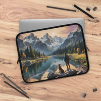 Peaceful Mountain Man and Dog Laptop Sleeve