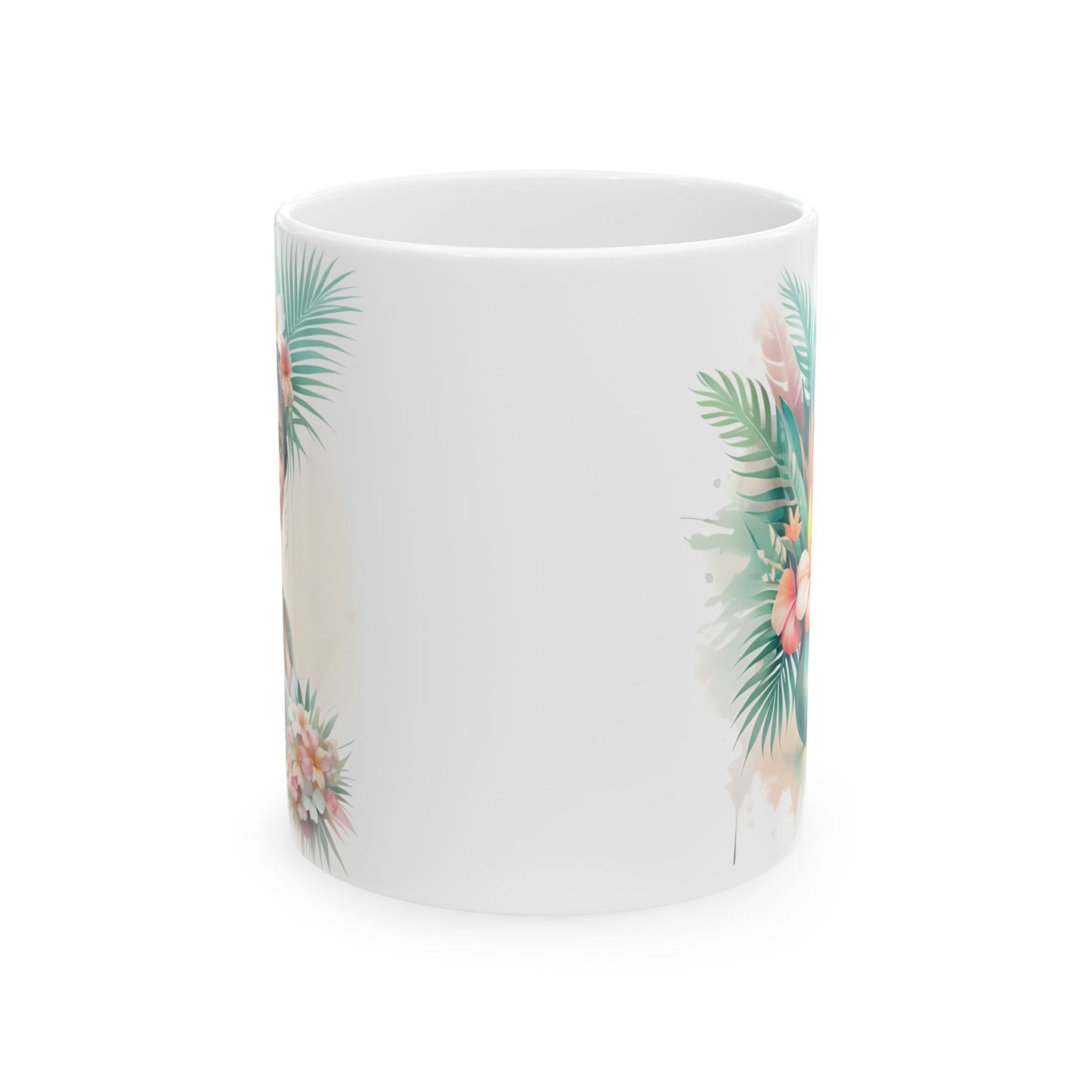 Bridal Tropical Floral Ceramic Mug