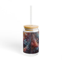 Abstract Floral Swirl Sipper Glass