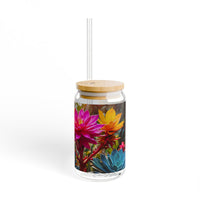Colorful Sweet Floral Succulent Sipper Glass