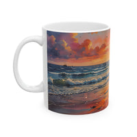 Beach Sunset Walk Ceramic Mug