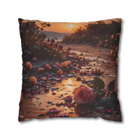 Romantic Rose Beach Sunset Pillowcase