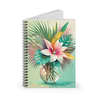 Vibrant Lily & Palm Leaves Floral Spiral Notebook