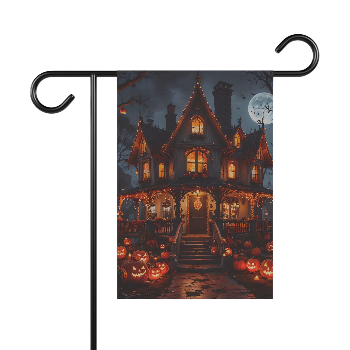 Halloween Haunted House Garden Flag