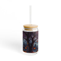 Halloween Haunted House Sipper Glass