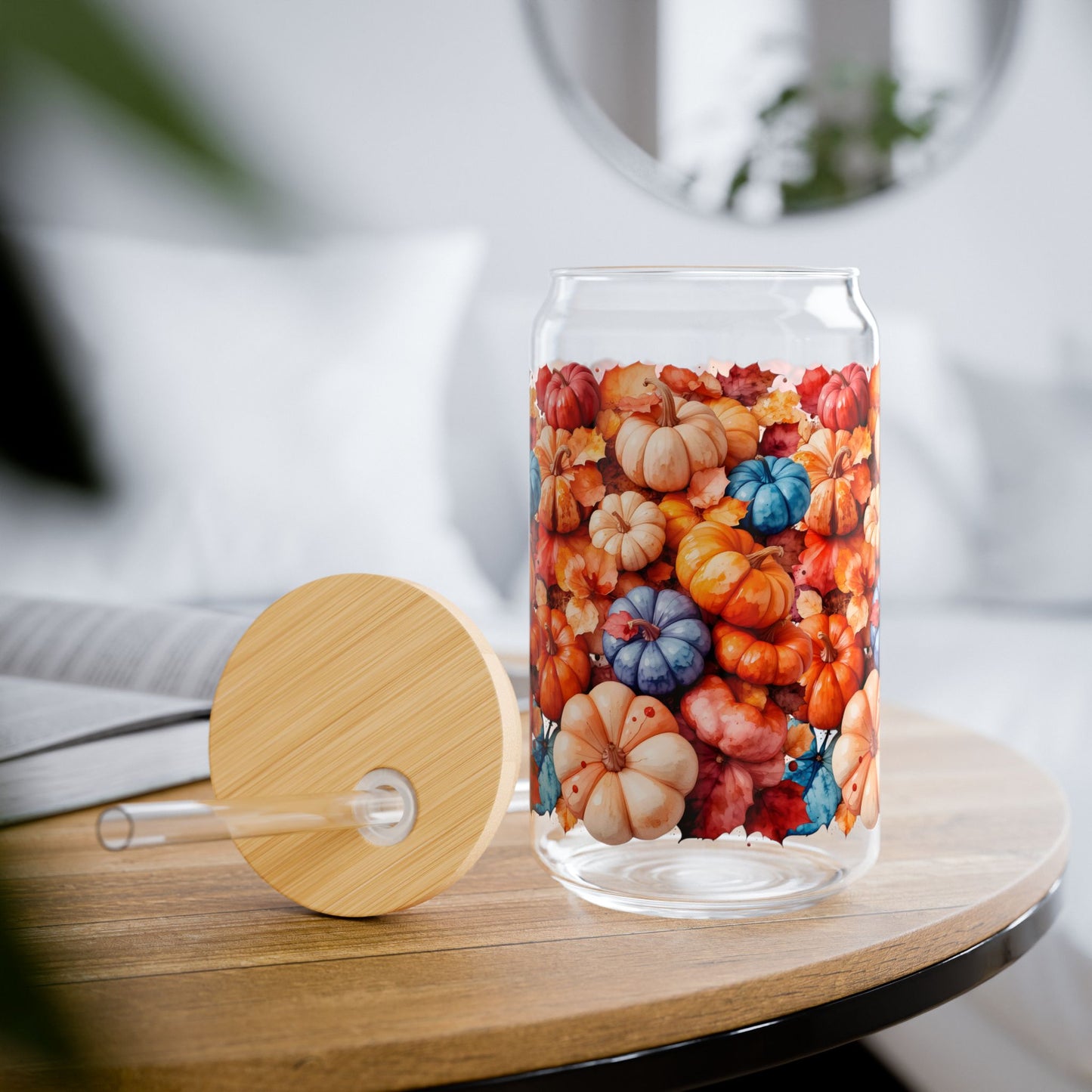 Autumn Pumpkin Patch Sipper Glass