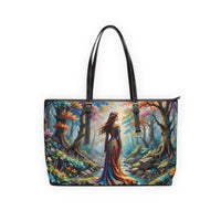 Enchanted Woodland Woman PU Leather Shoulder Bag