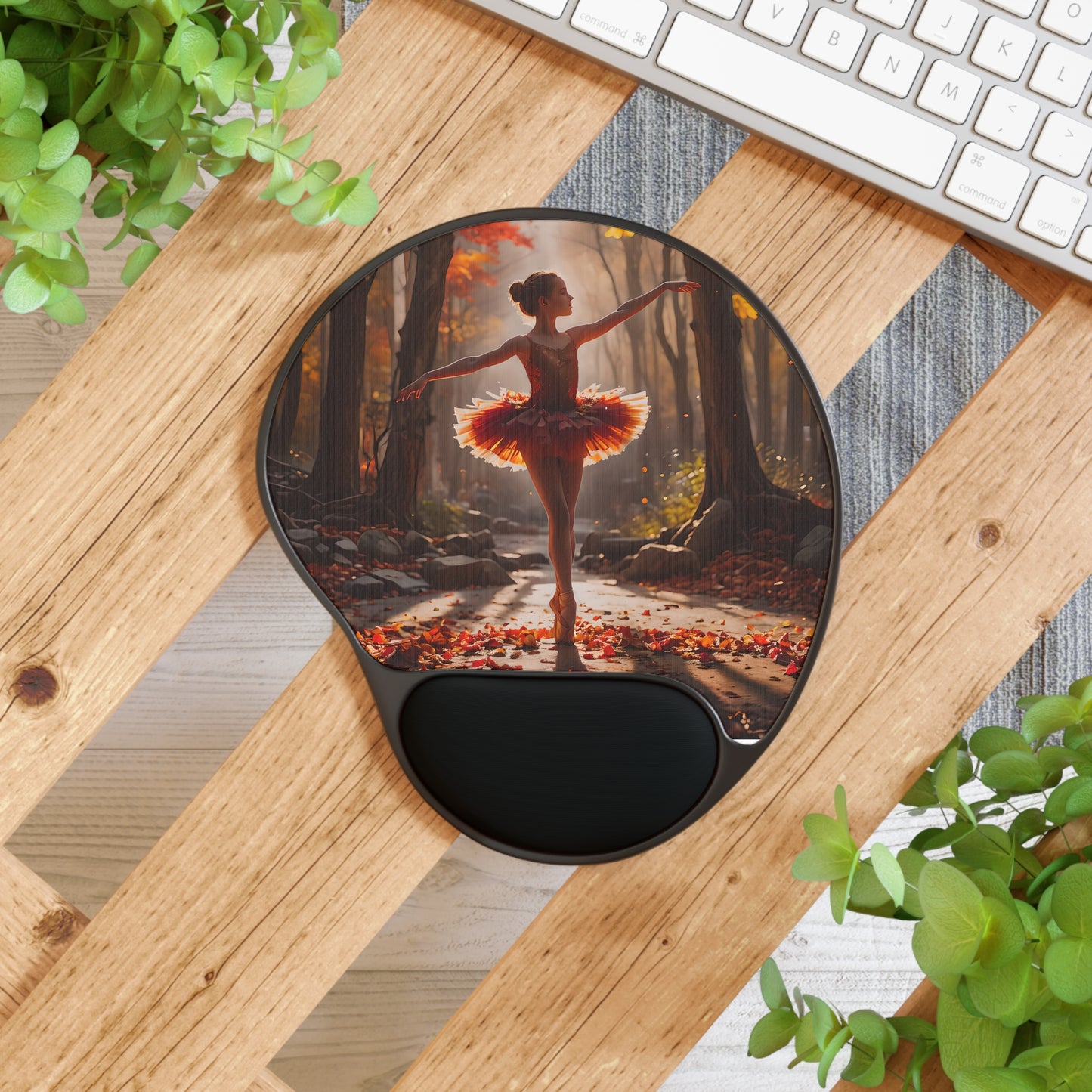 Autumn Ballet Mouse Pad with Wrist Rest