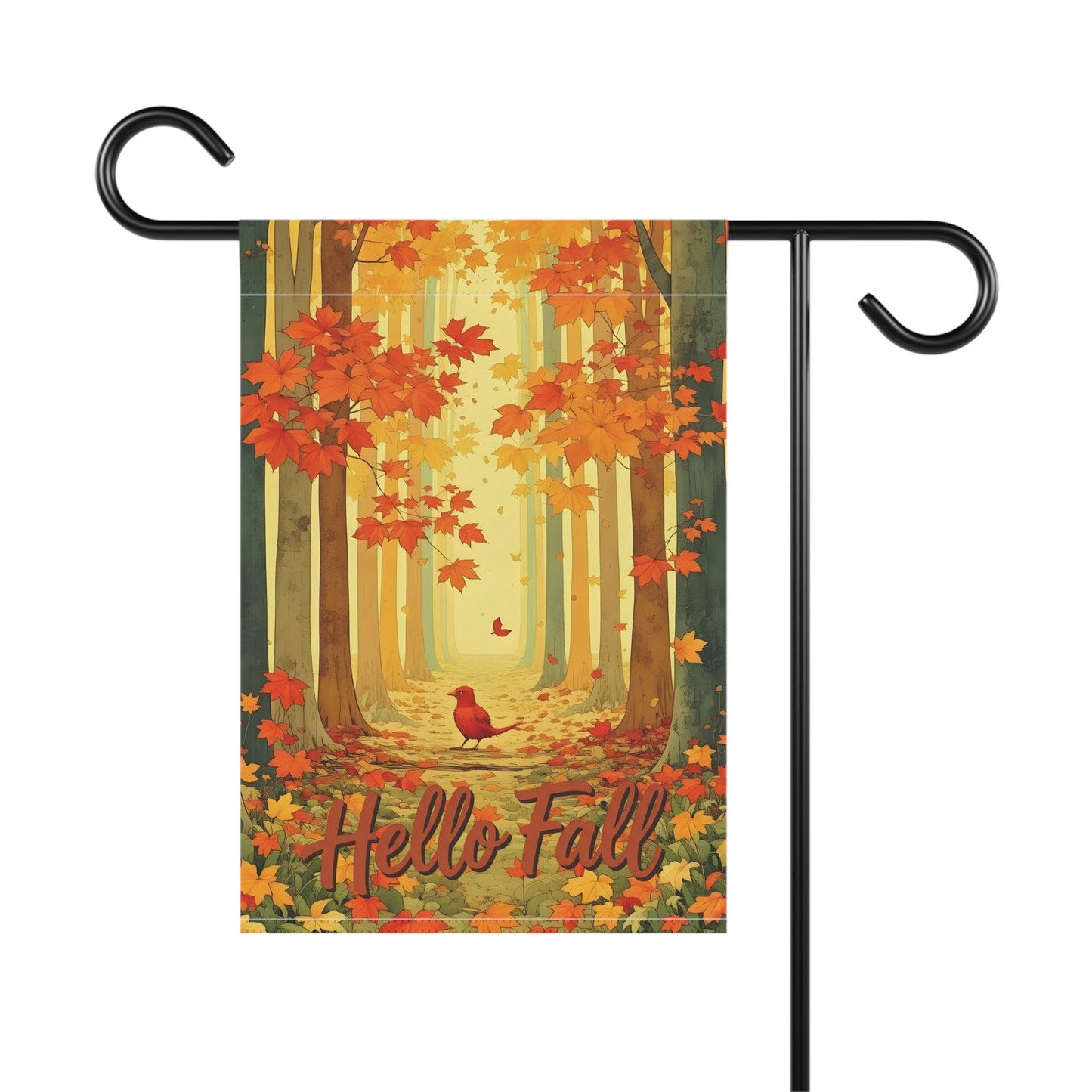 Autumn Cardinal Forest Garden Flag