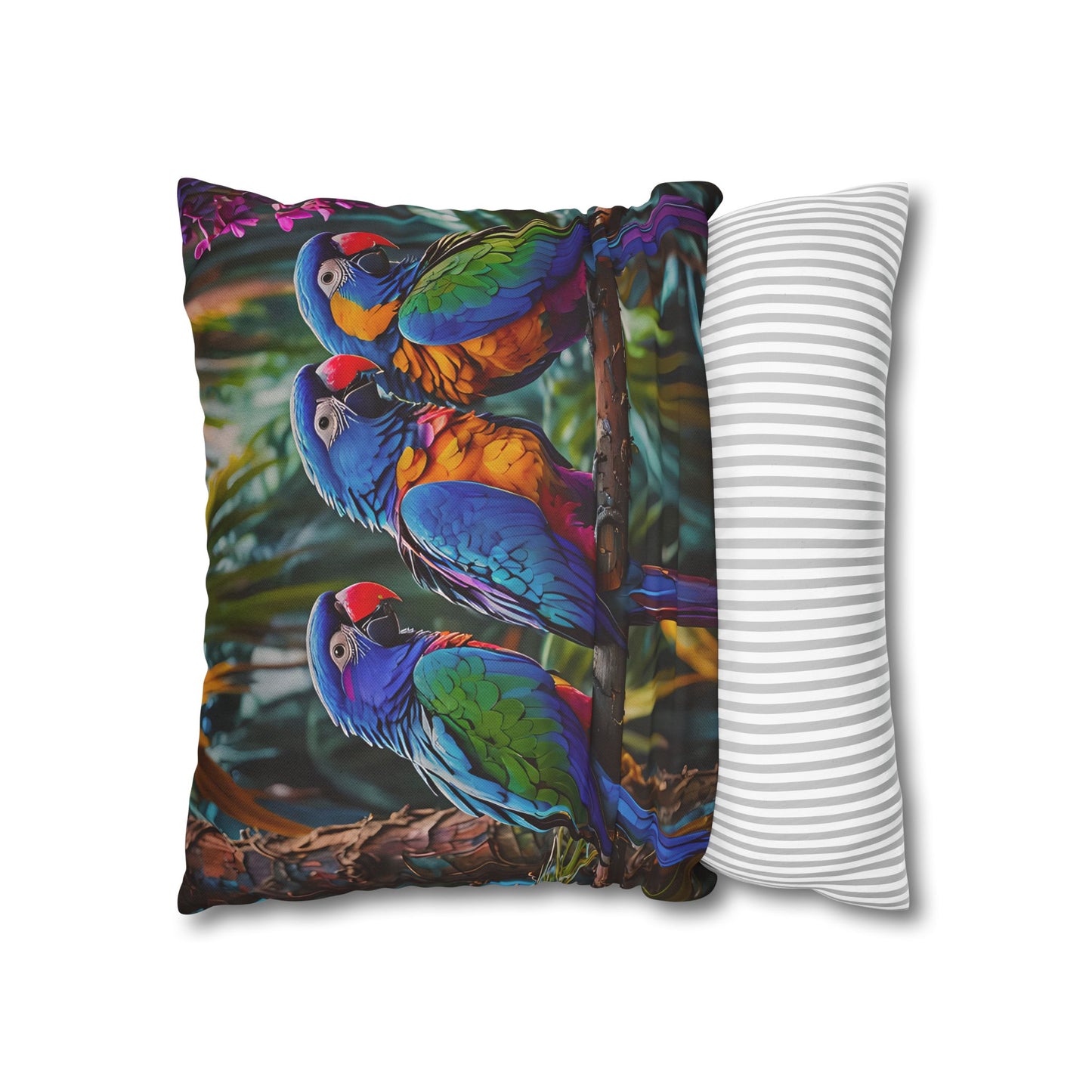 Tropical Parrots Decorative Pillowcase