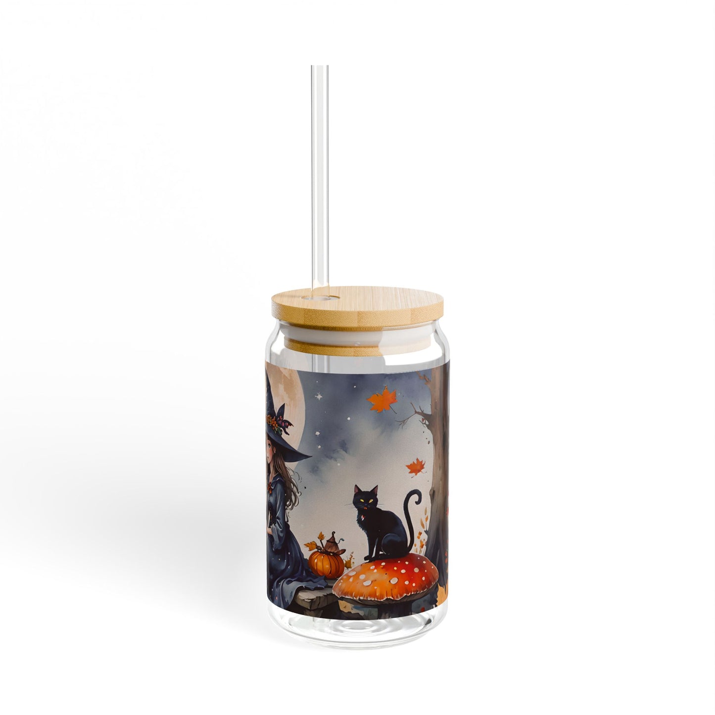 Cute Witch Moon Sipper Glass